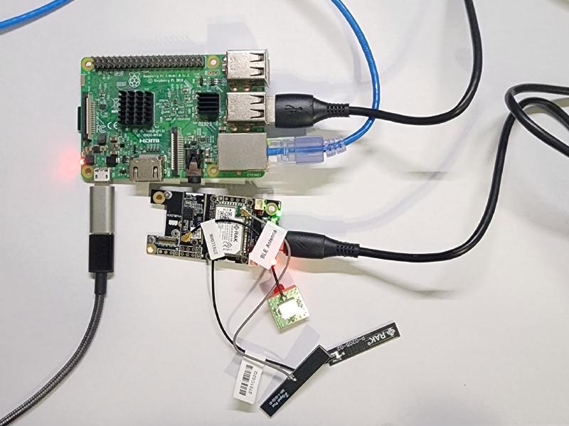 RAK Node connected to Raspberry Pi for testing